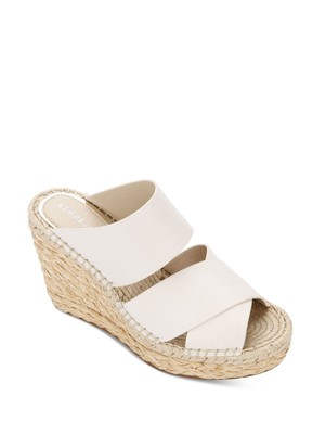 KENNETH COLE Womens Beige Lizard 1'' Platform Olivia X Band Wedge Shoes 9 M
