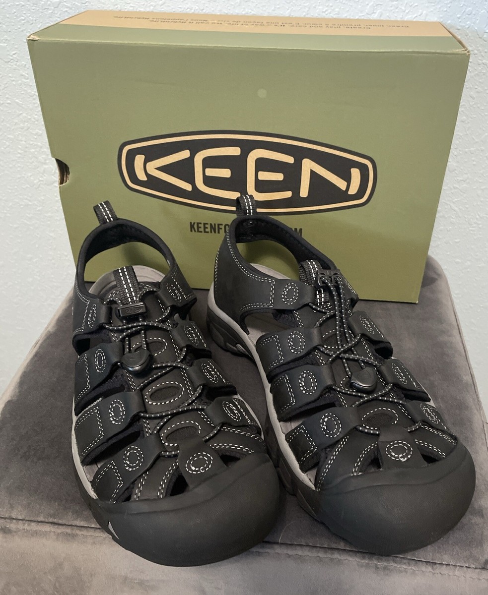 KEEN Men's Newport Closed Toe Leather Sandals Size US Black