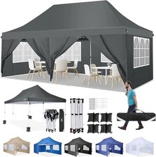 Gazebo Pop Up 3x6m Gazebo da Giardino Tenda per Feste Anti UV Impermeabile con 4 Sacchi di Sabbia