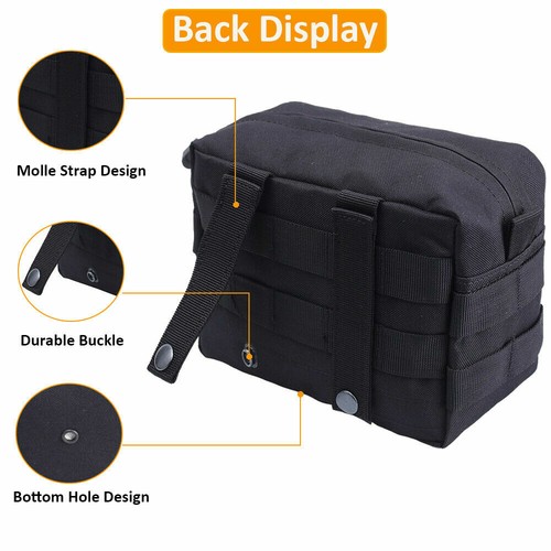 Tactical MOLLE Duty Gear Admin Pouch EDC Medical Utility Tools Waist Bag Holster - Foto 7 di 15