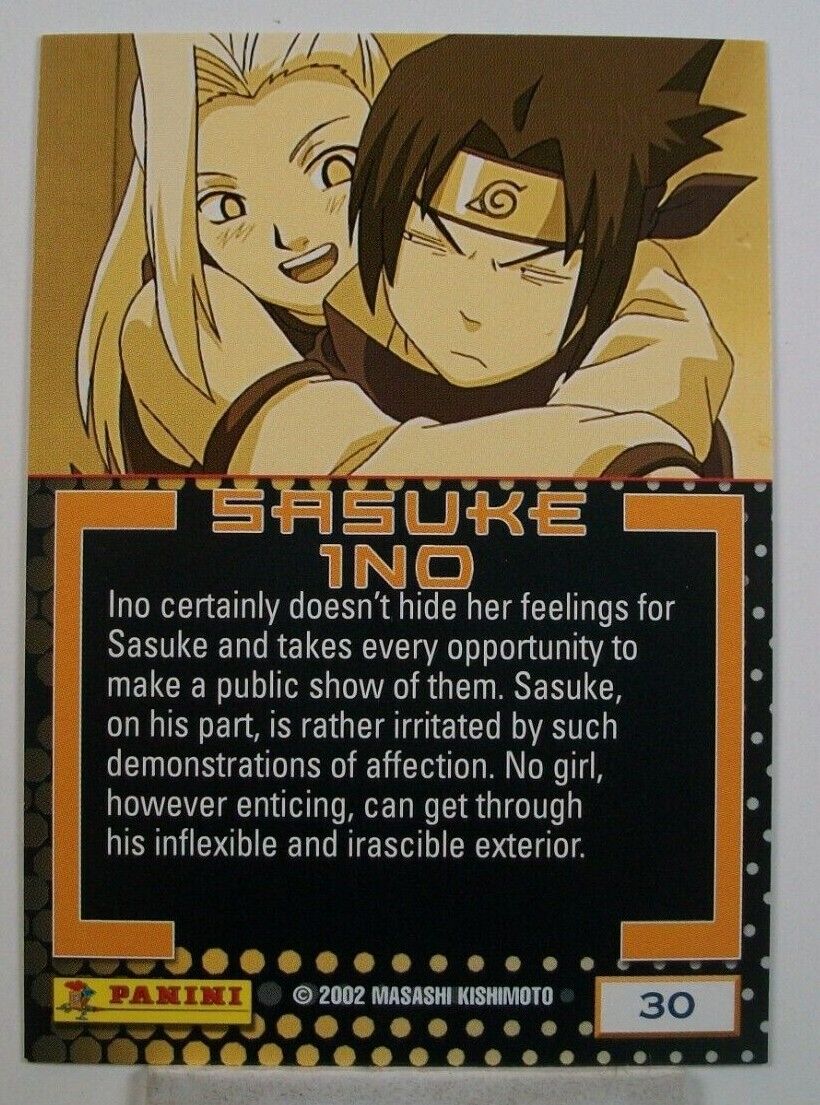 2002 Panini Naruto Ninja RANKS SASUKE Card #SD3