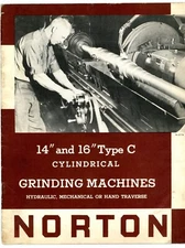 Norton 14&16" Type C Grinding Machines sales brochure Norton Co Worcester Mass