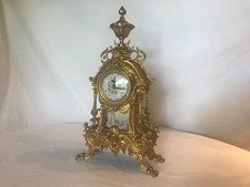 orologio bronzo e ceramica  dipinto a mano funzionante RIBASSATO