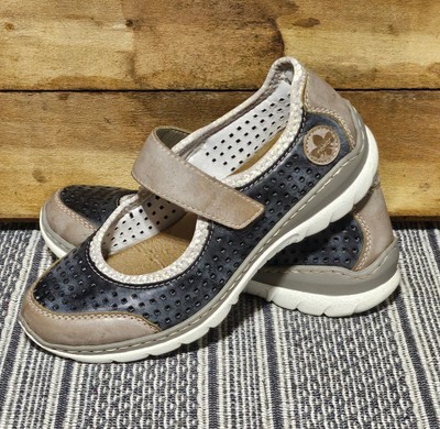 Rieker Nikita Shoe, Navy and Taupe - EU Size 37 & US Size 6