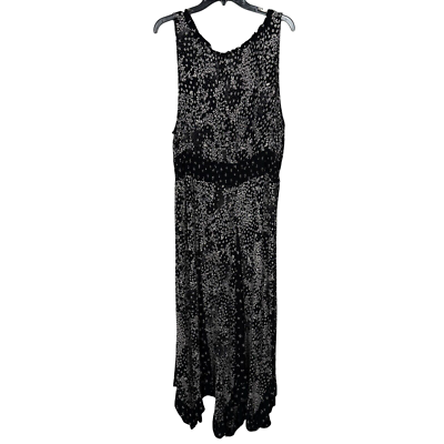 Bila Maxi Dress XXL Black White Floral Crinkle Tassel Elastic Full Skirt  Boho | eBay