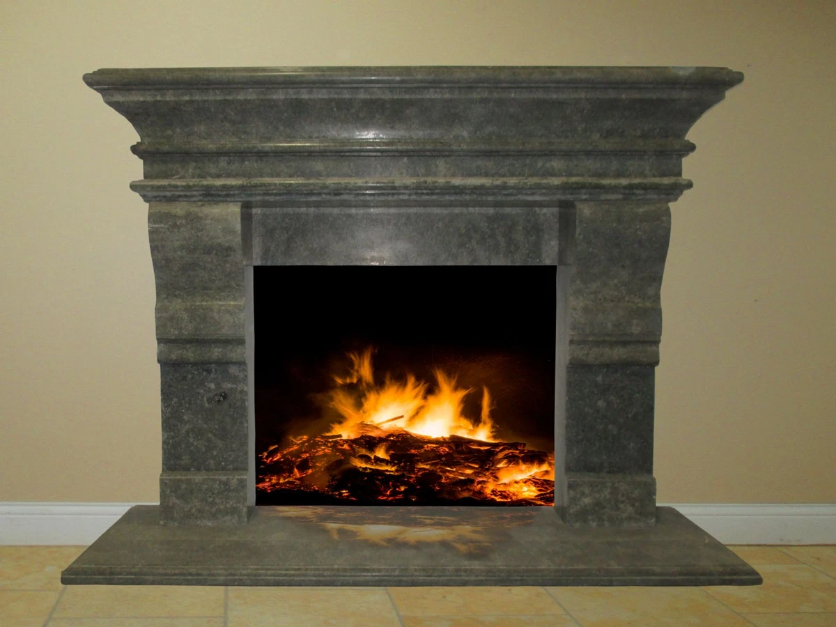 Green Stone Fireplace Surround Mantel Travertine Marble Living Room Great  FPS-10 | eBay