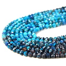 2MM Chrysocolla Azurite Gemstone AAA Micro Faceted Round 15.5 inch 80009360-P27 