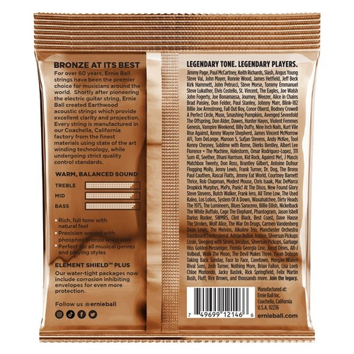 Ernie Ball Muta Corde Chitarra Acustica 12 - 54 Earthwood Light Phospor 2146 - Foto 4 di 5