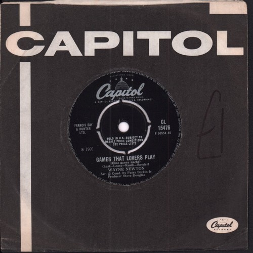 Wayne Newton Games That Lovers Play 7" vinyl UK Capitol 1966 4 prong