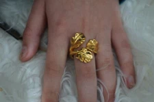 NWT UNO de 50 Gold "La Hoja" Delicate Leaf Wrap Ring 7 7.5 8 8.5 9 M L XL XXL