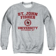 St. John Fisher Adult Crewneck Sweatshirt Circle Logo, Athletic Heather, S-3XL