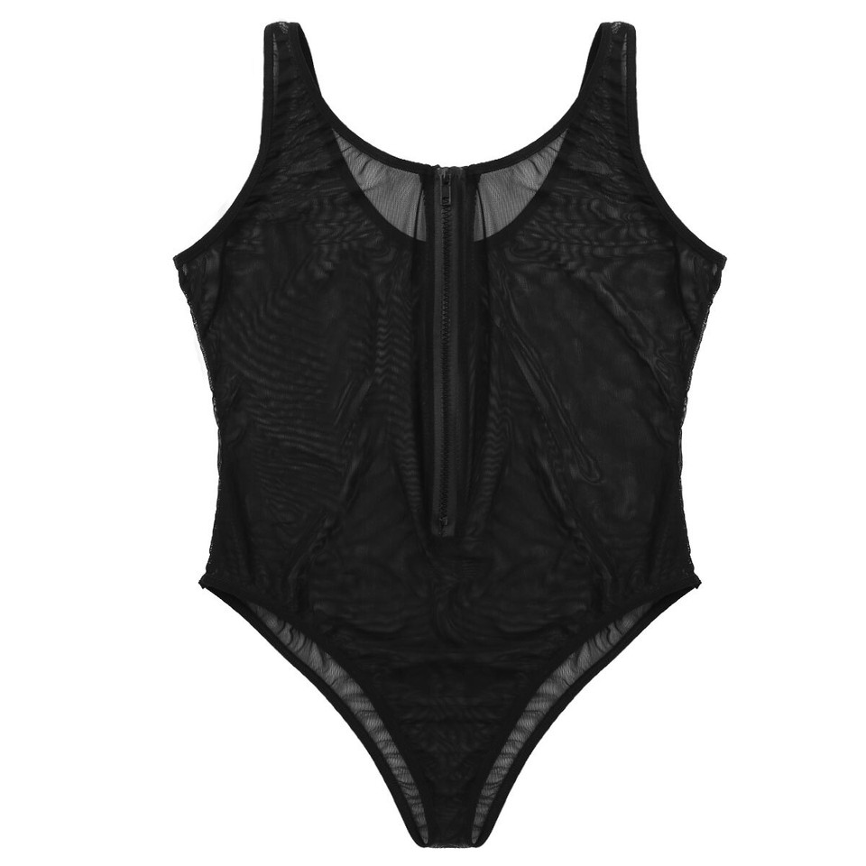Mens Bodysuit Fitness Leotard Sexy Rompers Pole Nightwear Workout