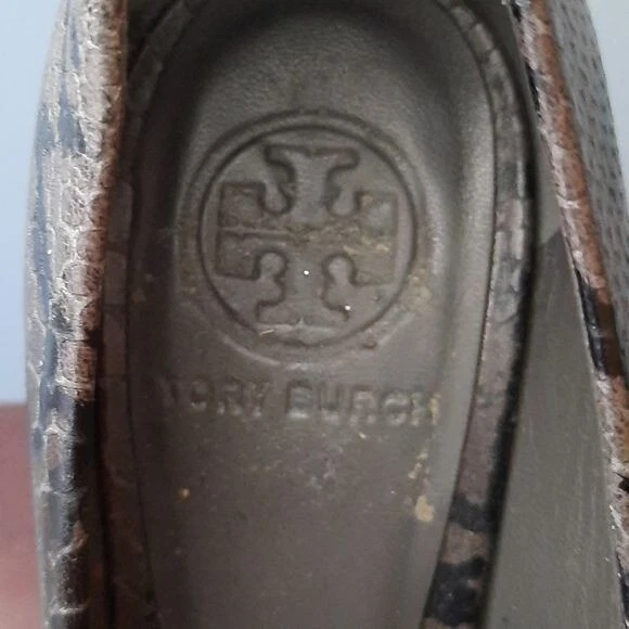 Tory Burch Jude 蛇皮皮革细高跟鞋厚底高跟鞋 7.5 码 — 第 2/4 张图片