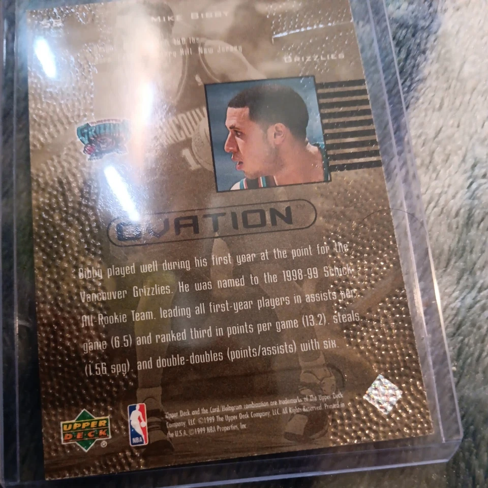 1999-00 Upper Deck Mike Bibby #58 Ovation Vancouver Grizzlies - Image 2 of 2