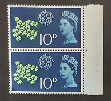 GB QEII 1961. ERRORs! 2 COLOUR SHIFTs: Pale Green & Turquoise 10d CEPT pair MUH.