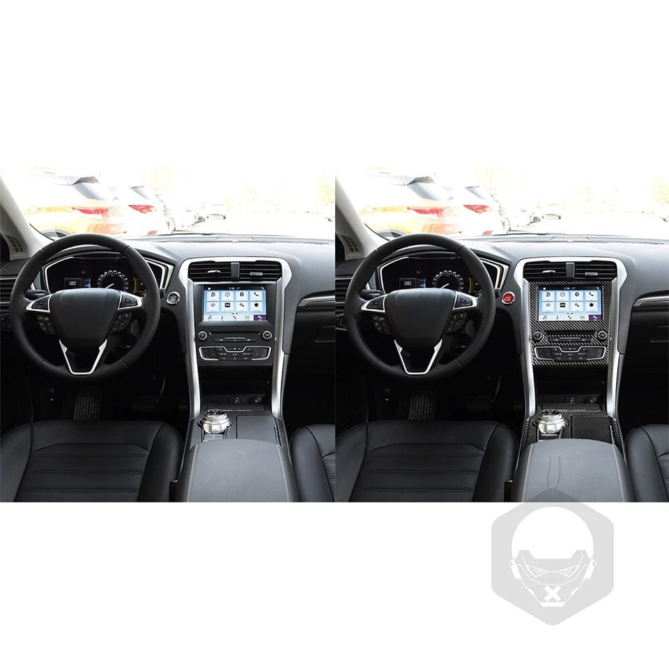 Kit de cubierta de tablero interior de fibra de carbono real 22 piezas para Ford Fusion Mondeo 2013-2019 Foto 2 de 4