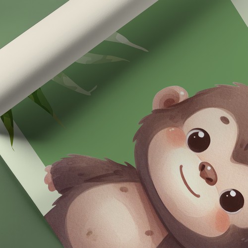 Bordüre Tiere Jungle 15cm x 200cm Selbstklebend Kinderzimmer Wandtattoo Y033 - Bild 4 von 7