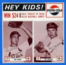 1963 Pepsi Cola Tulsa Oilers card group - 5 different Panels missing hanger