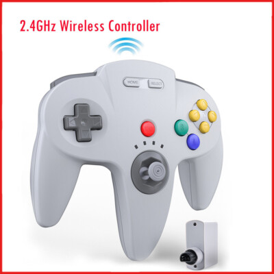Wireless N64 Controller Rechargeable Gamedpad w/Rumble Pak for Nintendo 64 N64