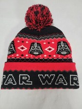 Star Wars Darth Vader Beanie With Pom Red One Size Fits Most Adults