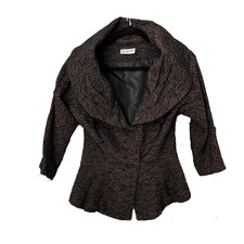 Vintage 1950s Lilli Diamond Shawl Collar Button Up 3/4 Sleeve Jacket Size Small