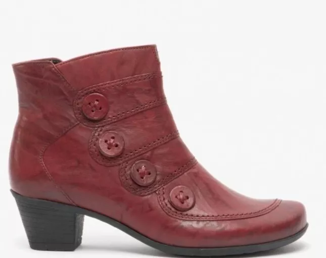 Dark red hotsell leather ankle boots