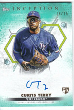 2022 Topps Inception green rc auto CURTIS TERRY #ed 18/75! Texas Rangers