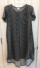 Lularoe Womens Tribal Carly Dress XXS Gray