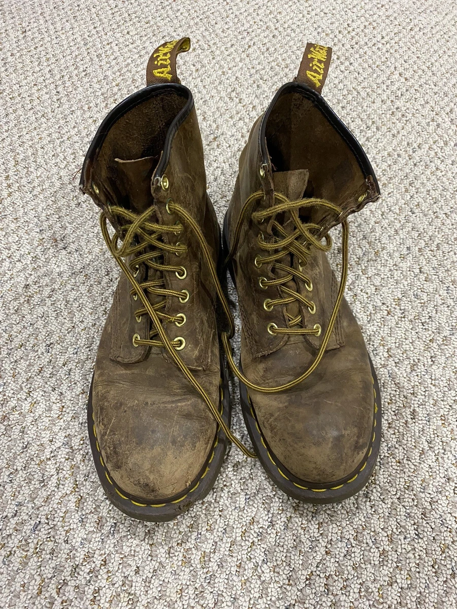 Dr. Martens Air Wair 11822 Brown Leather 8 Eyelet Boots Size Mens