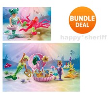 Playmobil Prinzessinnen Meerjungfrau Sets 71446 Party und Set 71503 Oktopus N...