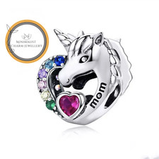 Dije de unicornio corazón de mamá, dije de corazón, dije de animal, dije de plata, regalo de mujer