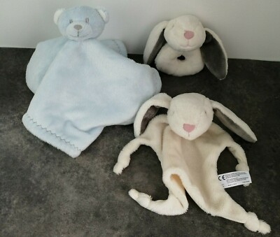 Sainsburys Grow & Play Bunny Tröster, Rasselring & Bärendecke Konvolut x 3