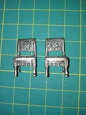 Vintage Miniature Pewter Dollhouse Furniture Chairs by Sixtrees Ltd SET OF 2