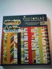 PP 6X6 Paper Pad Campfire Lakeside Forest Animals Fish Canoes Camping Plaid Dots