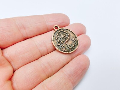 チャーム Dandelion868 Vintage Dandelion Charms , Round Pendant , Earring Charms 29x23mm