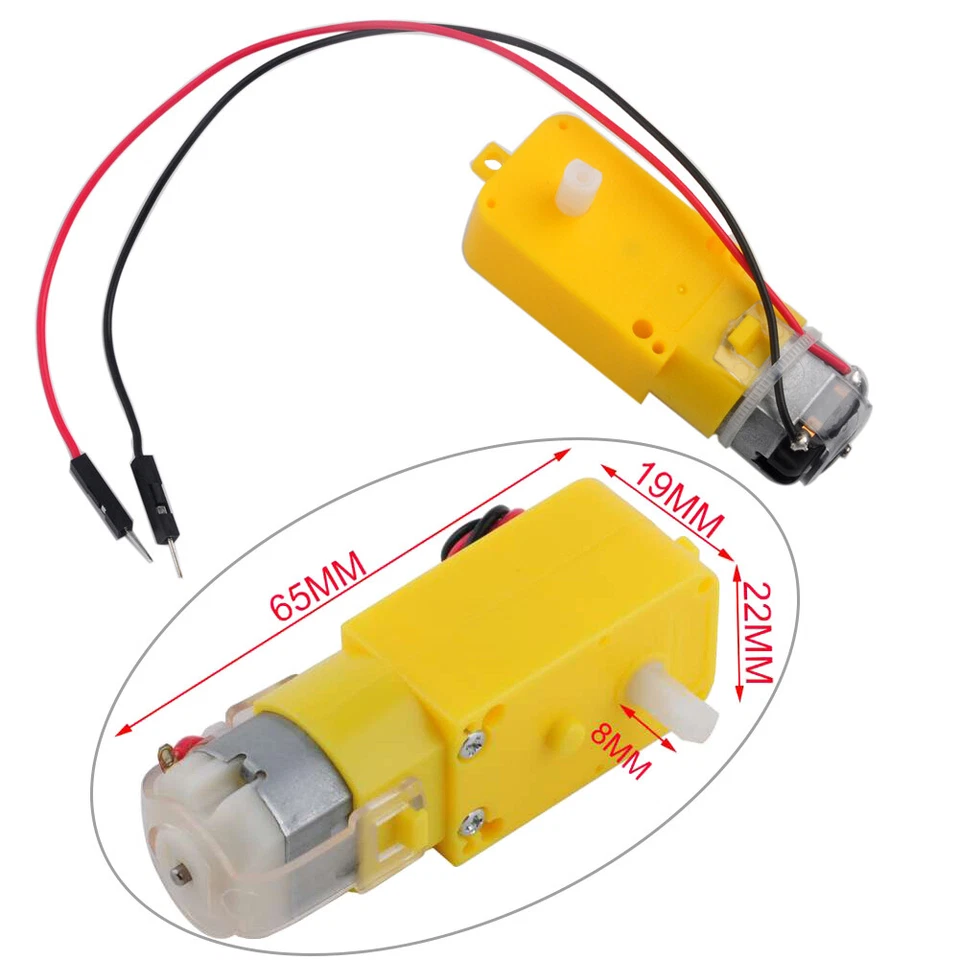 4pcs DC Gearbox TT Motor 3-6V 200RPM 1:48 + Tire Wheel for Smart Car Robot - Image 4 of 4