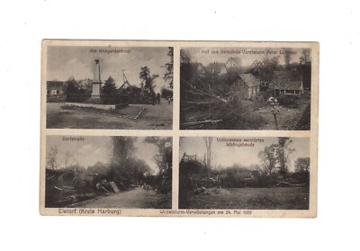 Postcard Elstorf / Harburg County / Hurricane Devastation on May 24, 1929
