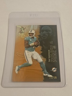 2025 Topps Signature Class TUA TAGOVAILOA #85 Round 1 Pick Orange #/50 Dolphins
