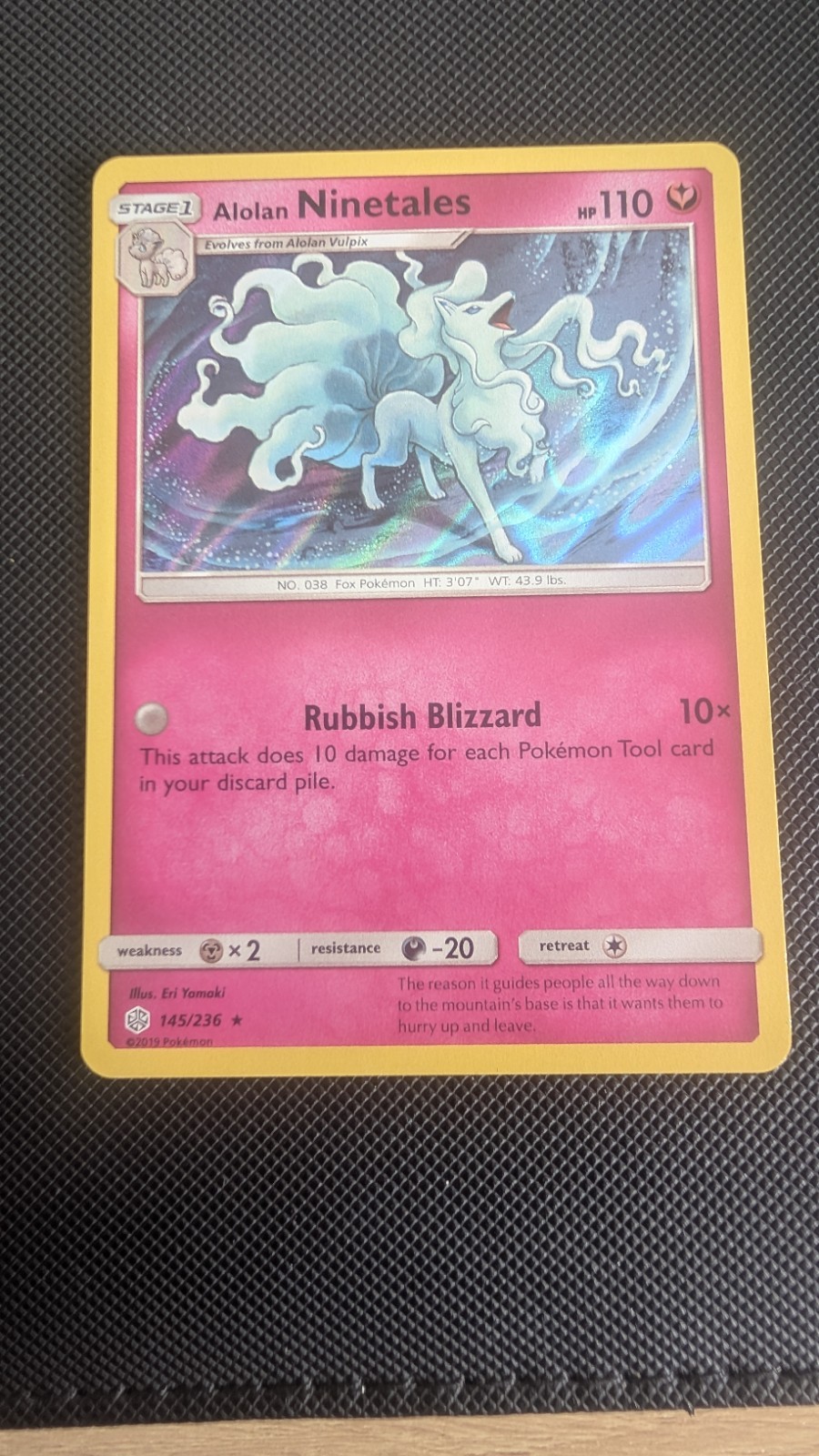 Alolan Ninetales 145/236 Holo - Cosmic Eclipse Pokemon Card