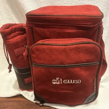 Insulated Picnic Tote - Lunch Bag Red with Shoulder Strap