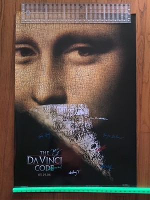 The Da Vinci Code Signed Autographed Movie Poster Tom Hanks Ron Howard +6 Others