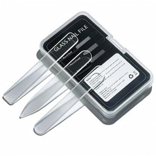 3 in 1 Nano Glass Nail File Set with Storage Case, Double Tempered Glass Fingern