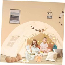Bed Tent for Kid Size Bed Canopy,Breathable Privacy Space Sleeping Twin Beige