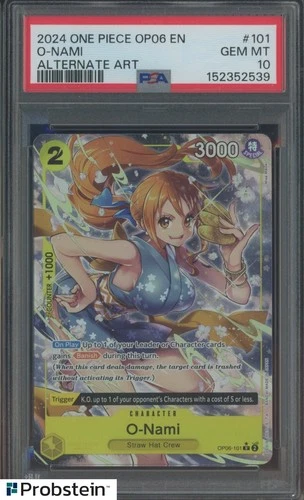 2024 One Piece OP06 EN #101 O-Nami Alternate Art PSA 10 GEM MINT
