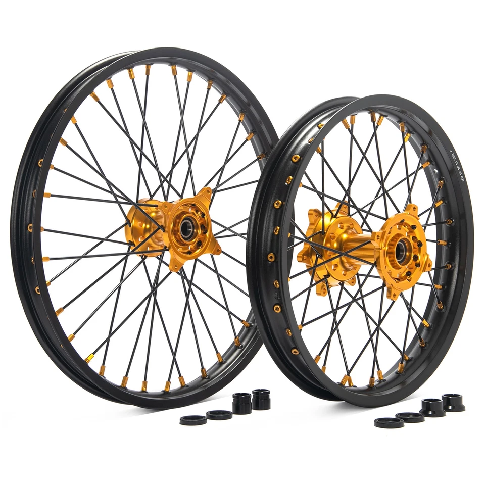 For Suzuki RMZ 21"/19" CNC Spoked Wheels Gold Hubs Kit RMZ250 07-24 RMZ450 05-24 Foto 2 de 4