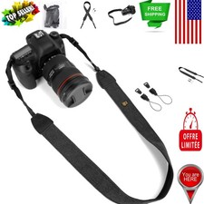 Black Canvas Neck Shoulder Strap with Quick Release for All Cameras