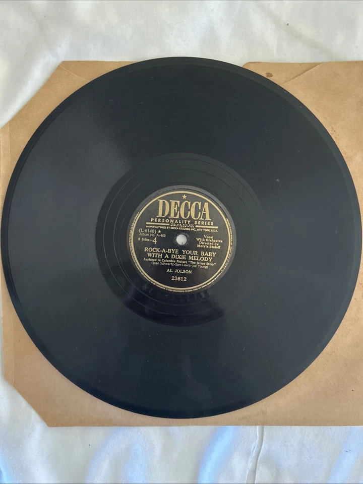 Al Jolson California Here I Come 23612 10in 78 Shellac Record Single Vintage Foto 3 de 4