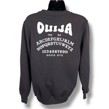 New XXS Ouija Sweatshirt Dark Grey White Logo Casual Goth Long Sleeve