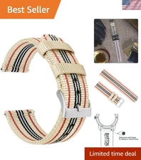 Ballistic Nylon Two-piece NATO Style Straps - Choice of Color & Width 18mm, 2...