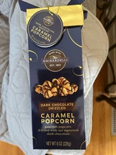 Dark Chocolate Drizzled Caramel Popcorn GHIRARDELLI Nice gift! 8 Oz